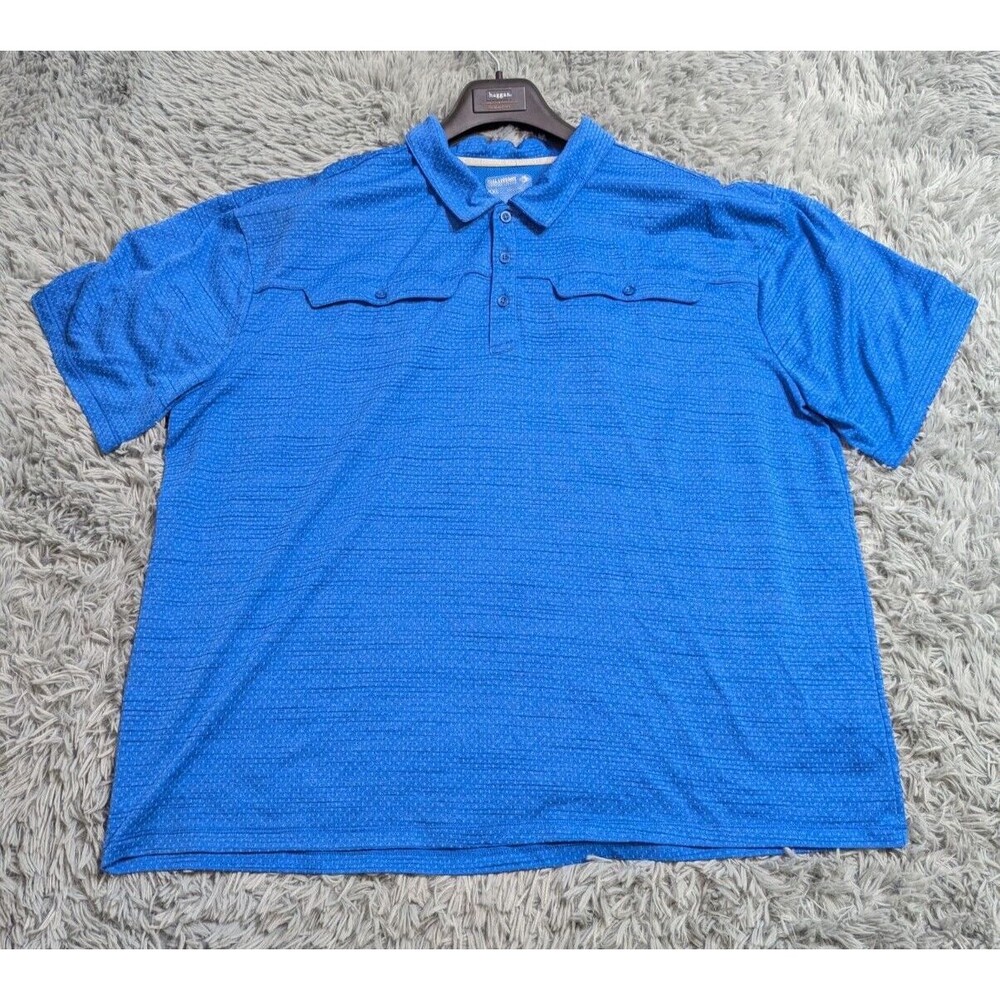 Reel Legends Freeline Polo Fishing Shirt Mens XXL 2XL‎ Blue Golf Vented Outdoors